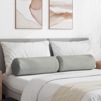 vidaXL Μαξιλάρια Στήριγμα 2 pcs Ανοιχτό γκρι Ø 25 x 70 cm