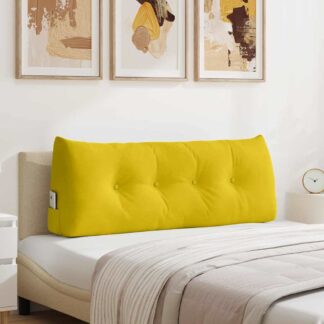 vidaXL Μαξιλάρι Πλάτης Κίτρινο 120 x 24 x 50 εκ Βελούδο