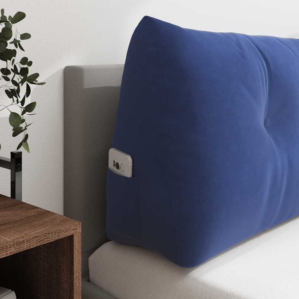 vidaXL Μαξιλάρι Πλάτης Μπλε Αστυνομίας 120 x 24 x 50 εκ Βελούδο - Image 5
