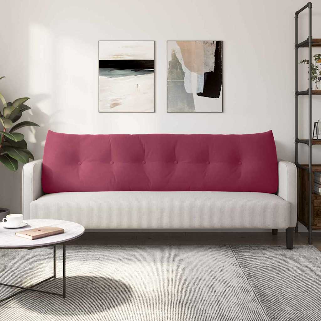 vidaXL Μαξιλάρι Πλάτης Κόκκινο 180 x 24 x 50 εκ Βελούδο - Image 4