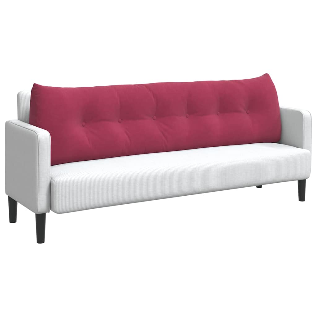 vidaXL Μαξιλάρι Πλάτης Κόκκινο 180 x 24 x 50 εκ Βελούδο - Image 3