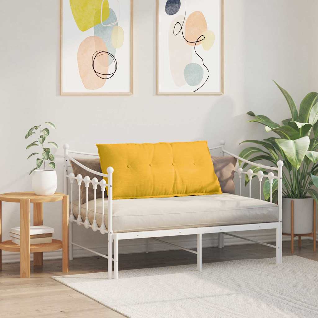 vidaXL Μαξιλάρι Πλάτης Απαλό Κίτρινο 100 x 50 cm Υφασμάτινο Κορντουρά - Image 4
