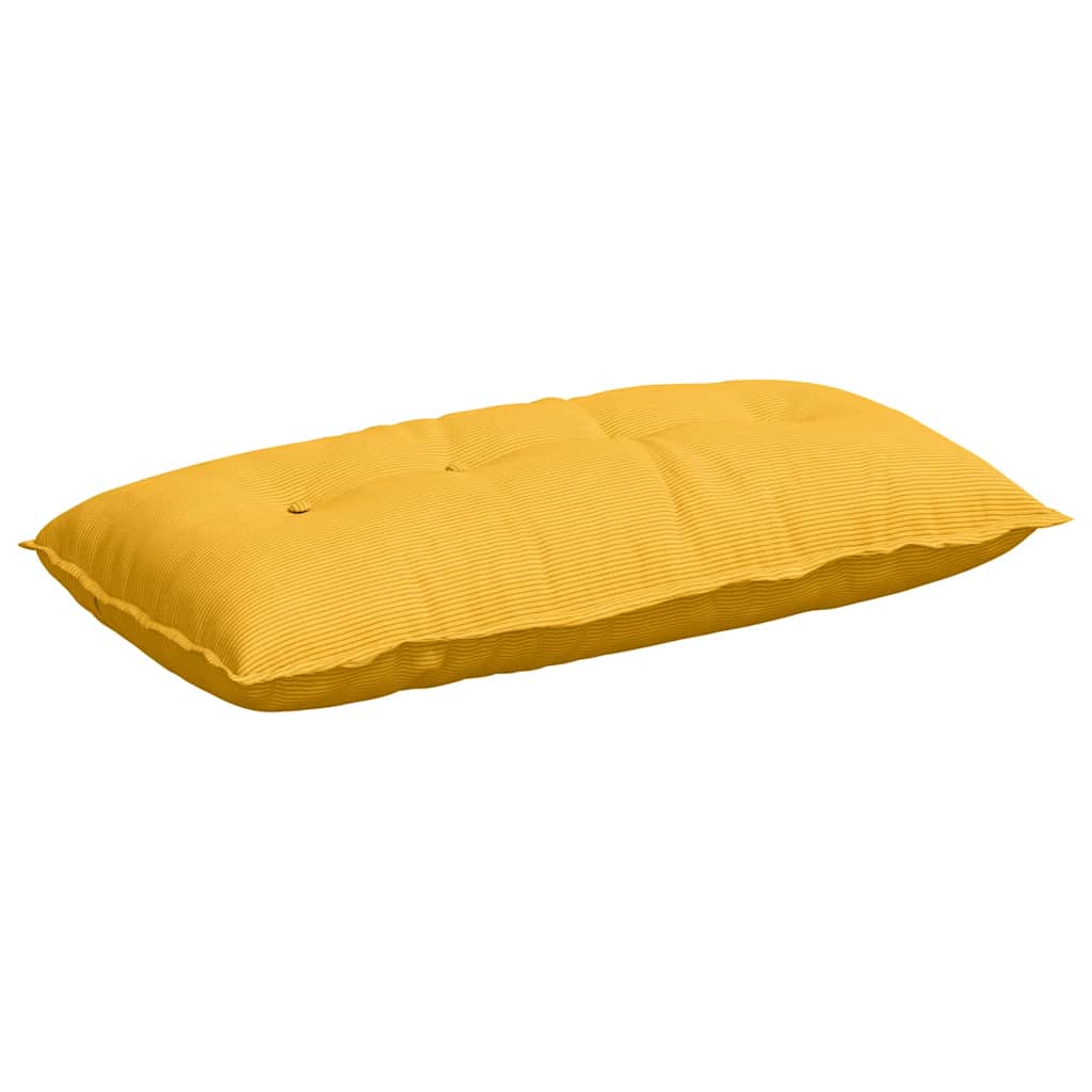 vidaXL Μαξιλάρι Πλάτης Απαλό Κίτρινο 100 x 50 cm Υφασμάτινο Κορντουρά - Image 2