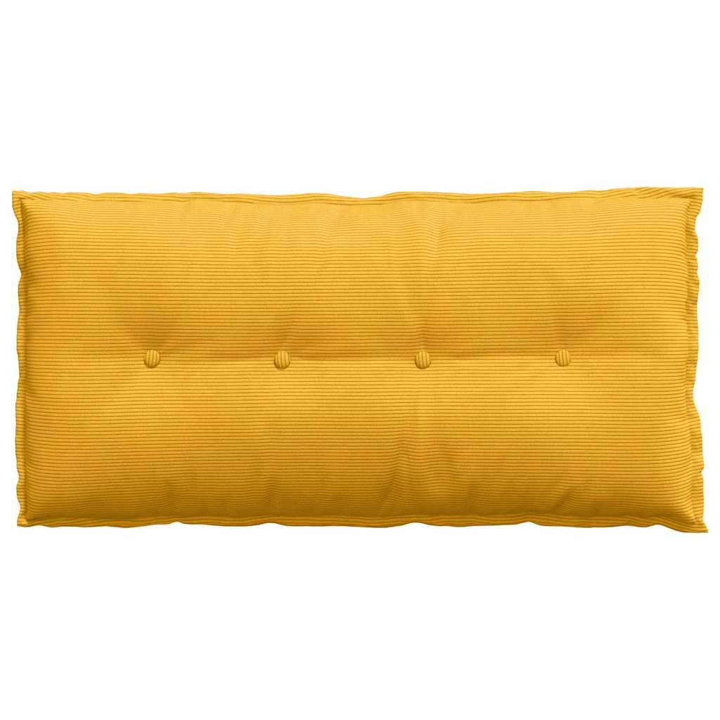 vidaXL Μαξιλάρι Πλάτης Απαλό Κίτρινο 100 x 50 cm Υφασμάτινο Κορντουρά - Image 6