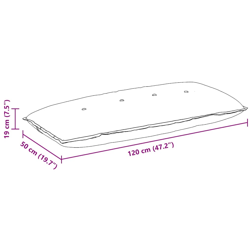 vidaXL Μαξιλάρι Πλάτης Μπλε 120 x 19 x 50 εκ ύφασμα - Image 10