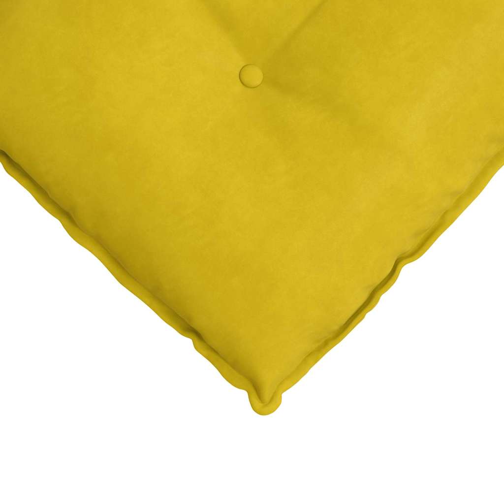 vidaXL Μαξιλάρι Πλάτης Κίτρινο 160 x 50 cm Υφασμάτινο Κορντουρά - Image 7