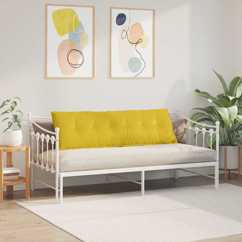 vidaXL Μαξιλάρι Πλάτης Κίτρινο 160 x 50 cm Υφασμάτινο Κορντουρά - Image 4