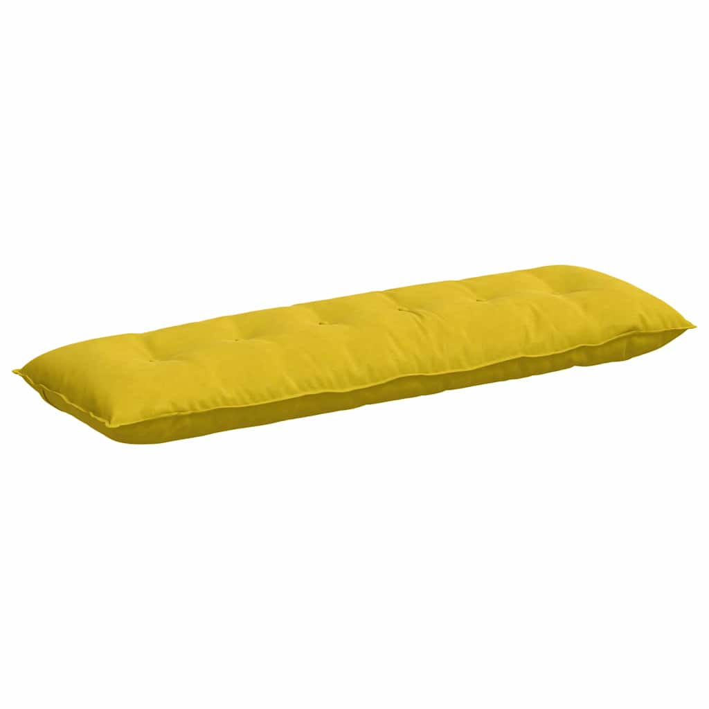 vidaXL Μαξιλάρι Πλάτης Κίτρινο 160 x 50 cm Υφασμάτινο Κορντουρά - Image 2