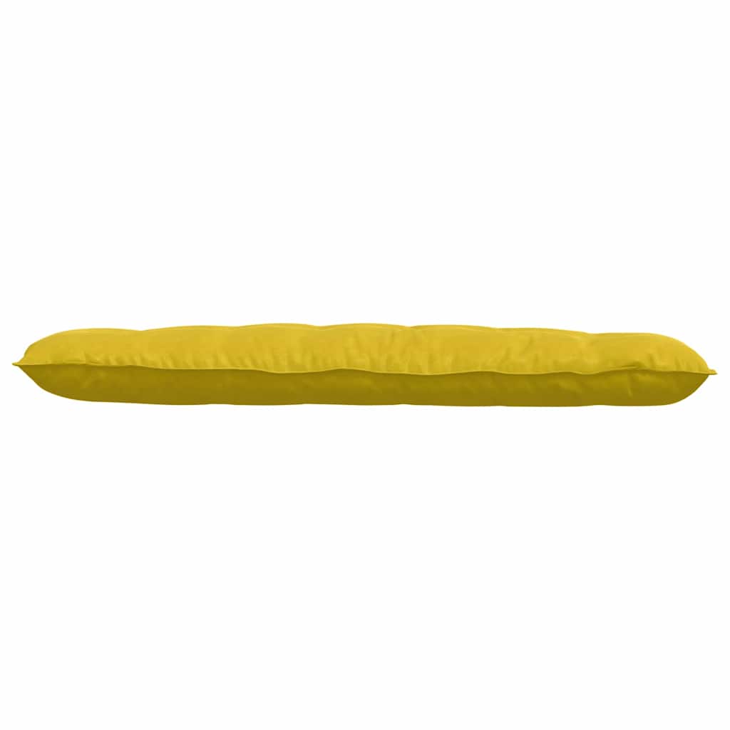 vidaXL Μαξιλάρι Πλάτης Κίτρινο 160 x 50 cm Υφασμάτινο Κορντουρά - Image 5