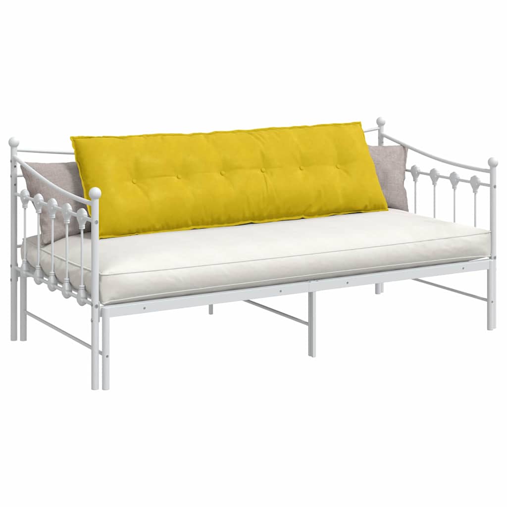 vidaXL Μαξιλάρι Πλάτης Κίτρινο 160 x 50 cm Υφασμάτινο Κορντουρά - Image 3