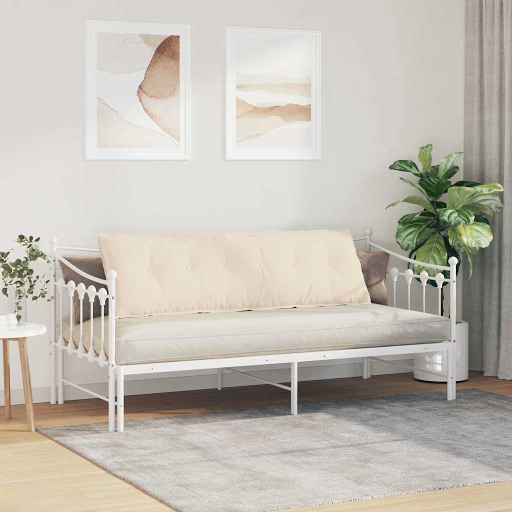 vidaXL Μαξιλάρι Πλάτης Μπεζ 160 x 50 cm Ύφασμα Μικροΐνας - Image 4