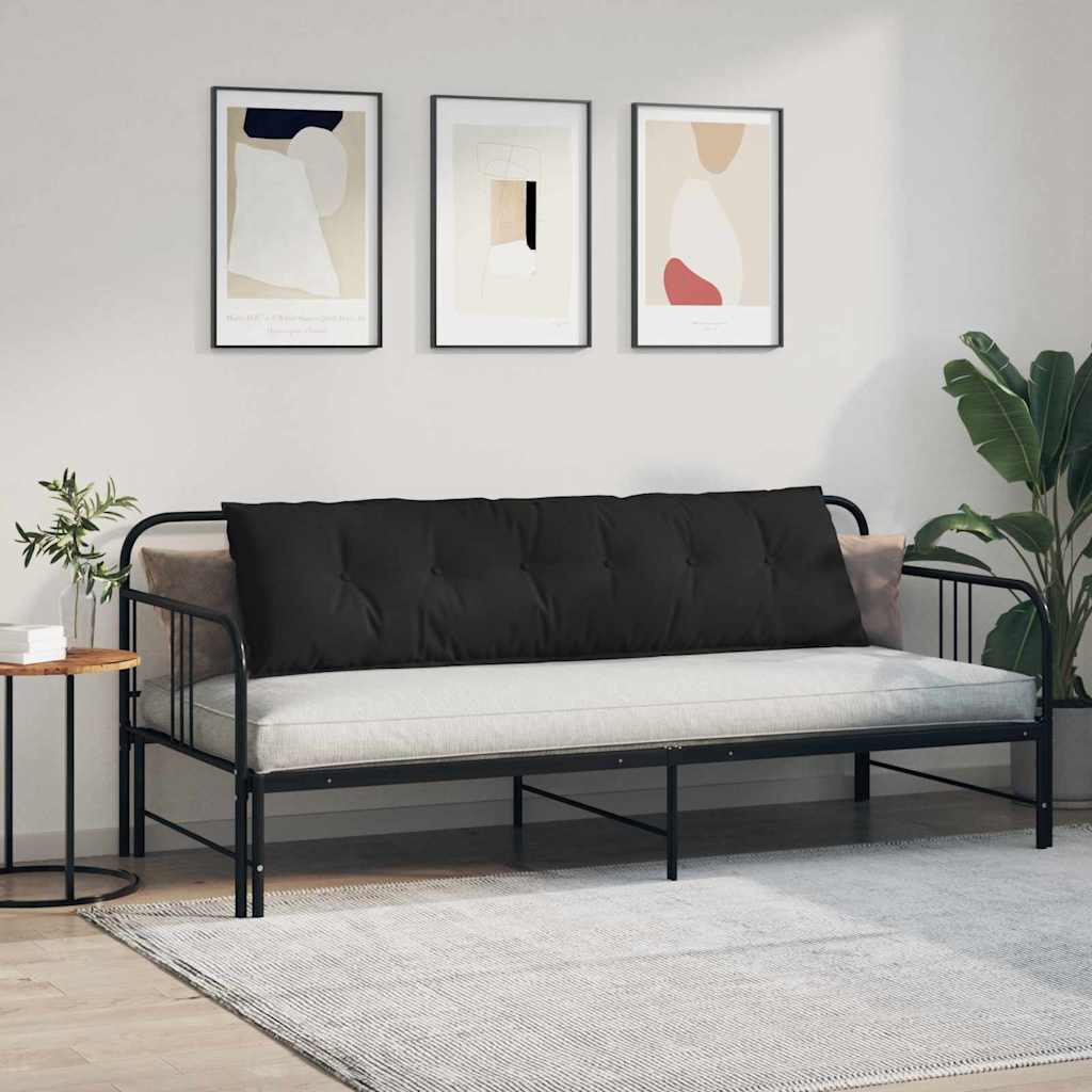vidaXL Μαξιλάρι Πλάτης Μαύρο 180 x 50 εκ. Ύφασμα Μικροΐνας - Image 4