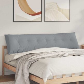 vidaXL Μαξιλάρι Πλάτης Ανοιχτό γκρι 200 x 19 x 50 εκ ύφασμα