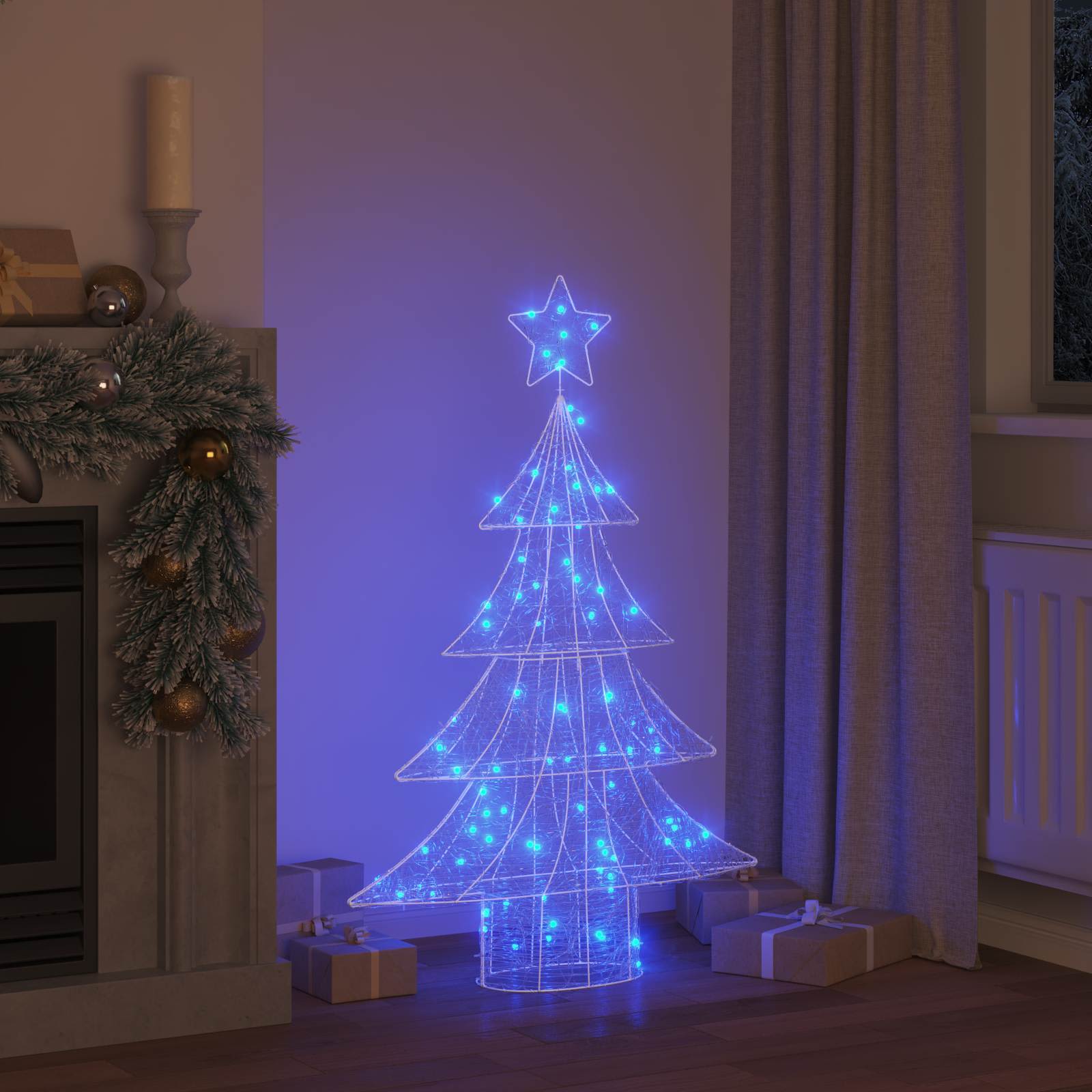 vidaXL Χριστουγεννιάτικο Δέντρο 100 LED Μπλε 120 cm Ακρυλικό - Image 3