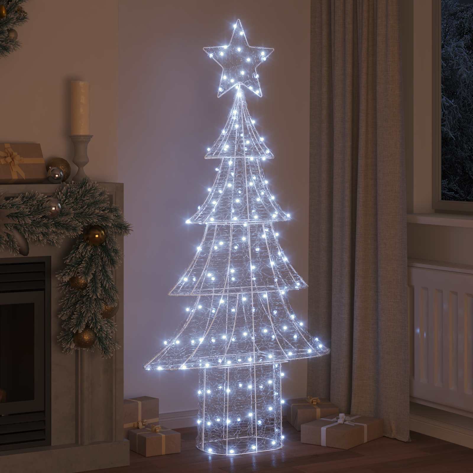 vidaXL Χριστουγεννιάτικο Δέντρο 240 LED Ψυχρό λευκό 180 cm Ακρυλικό - Image 3