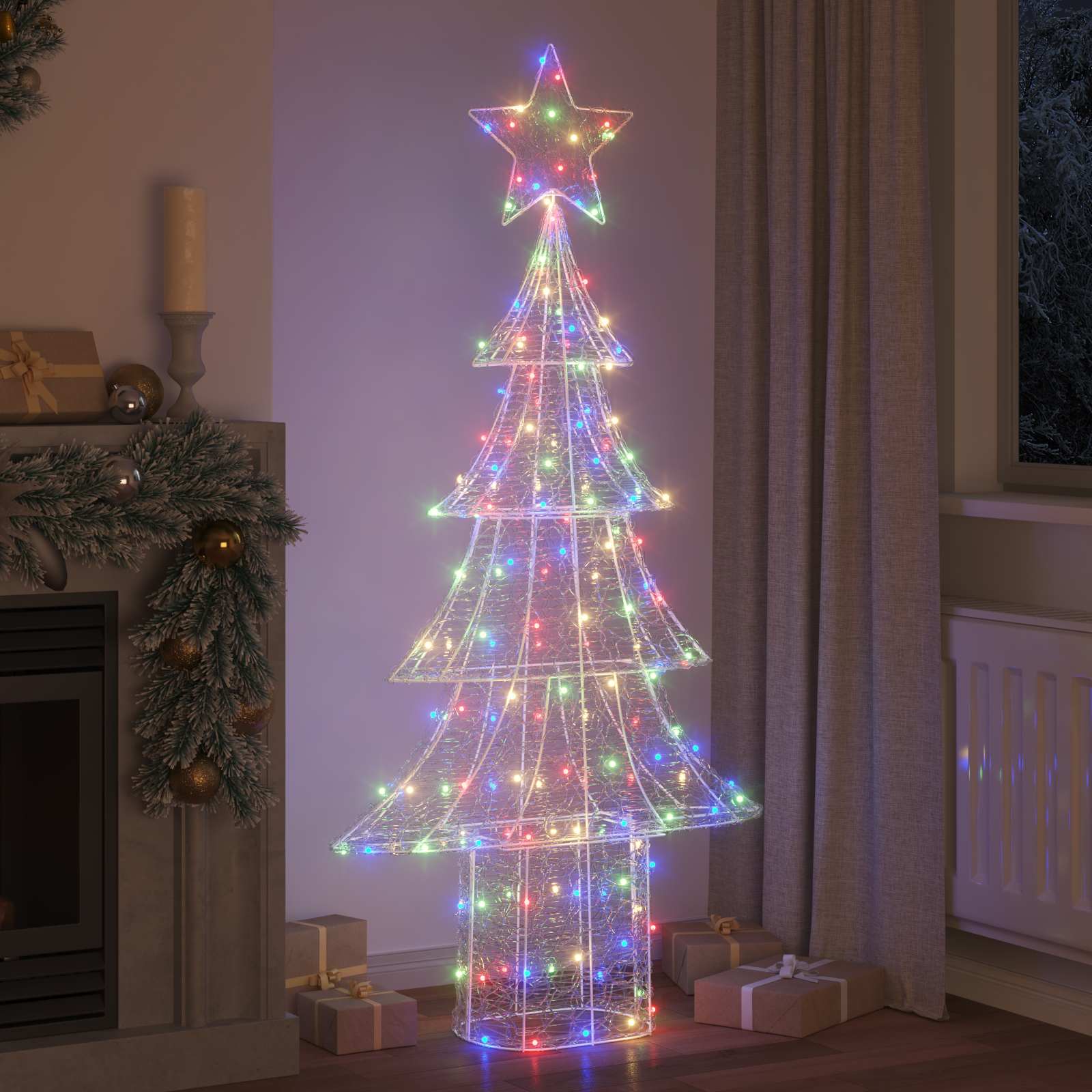 vidaXL Χριστουγεννιάτικο Δέντρο 240 LED Πολύχρωμο 180 cm Ακρυλικό - Image 3