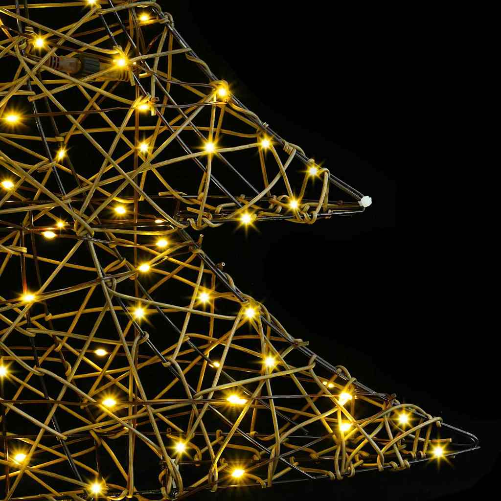 vidaXL Χριστουγεννιάτικο Δέντρο 120 LED Θερμό λευκό 150 cm Ρατάν - Image 6