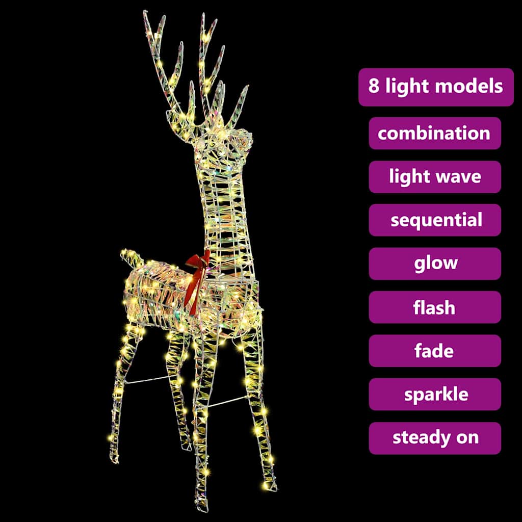 vidaXL 3D Ελάφι 140 LED Θερμό λευκό 128 εκ PET - Image 9