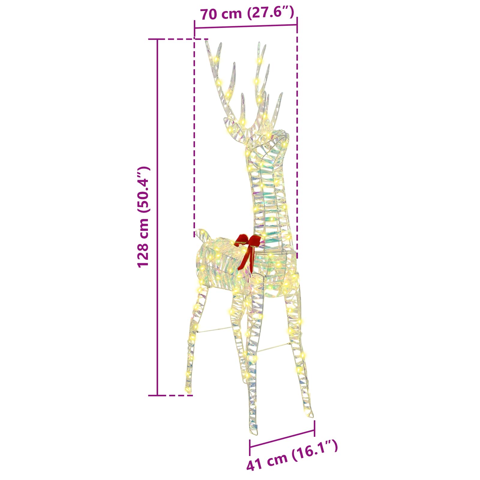 vidaXL 3D Ελάφι 140 LED Θερμό λευκό 128 εκ PET - Image 10