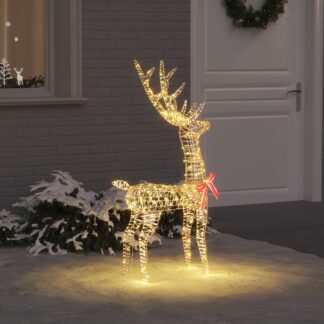 vidaXL 3D Ελάφι 140 LED Θερμό λευκό 128 εκ PET