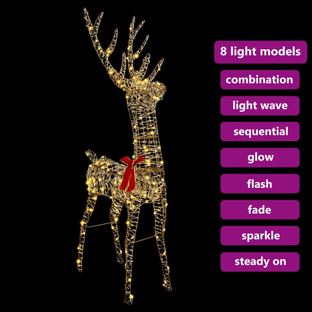 vidaXL 3D Ελάφι 140 LED Θερμό λευκό 128 εκ PET - Image 10