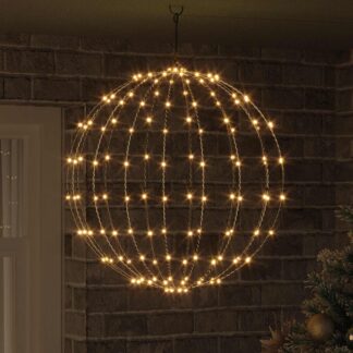 vidaXL Μπάλα Θερμό λευκό 60 x 60 x 62 cm Μέταλλο 192 LED