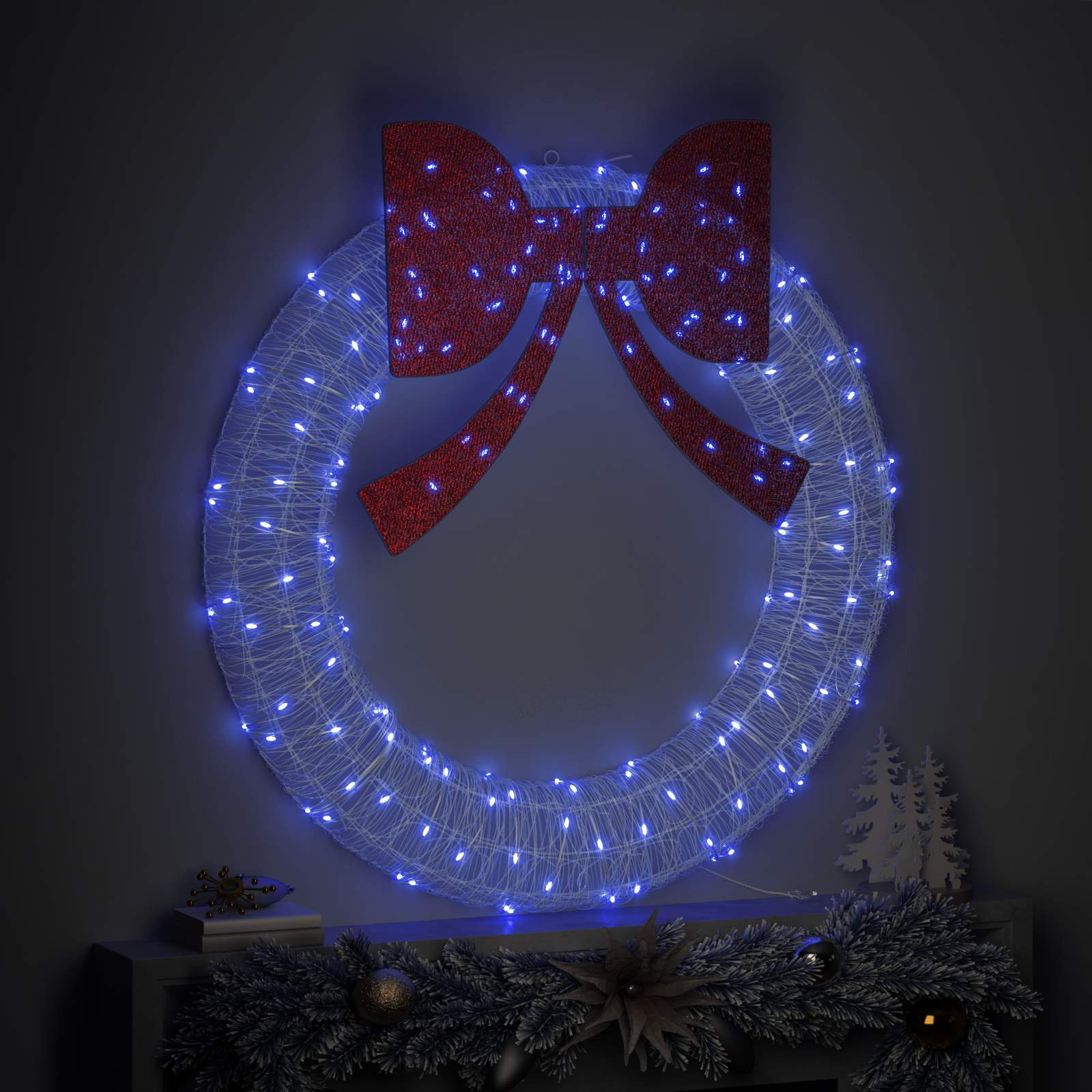 vidaXL Στεφάνι 150 LED Μπλε 120 cm Ακρυλικό - Image 3