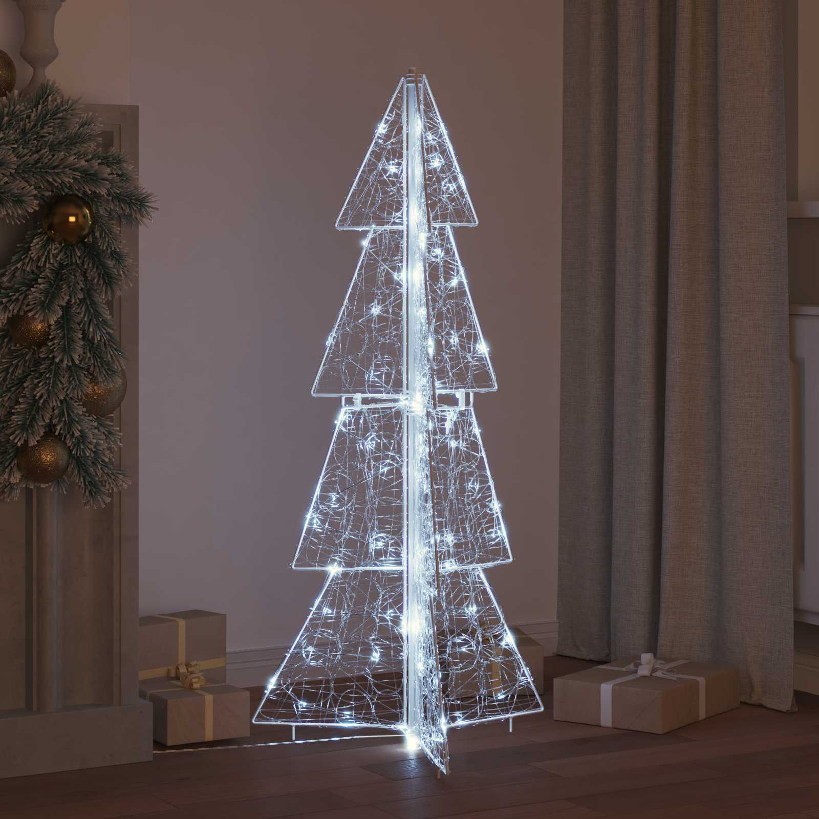 vidaXL Χριστουγεννιάτικο Δέντρο 100 LED Κρύο Λευκό 120 cm Ακρυλικό - Image 3