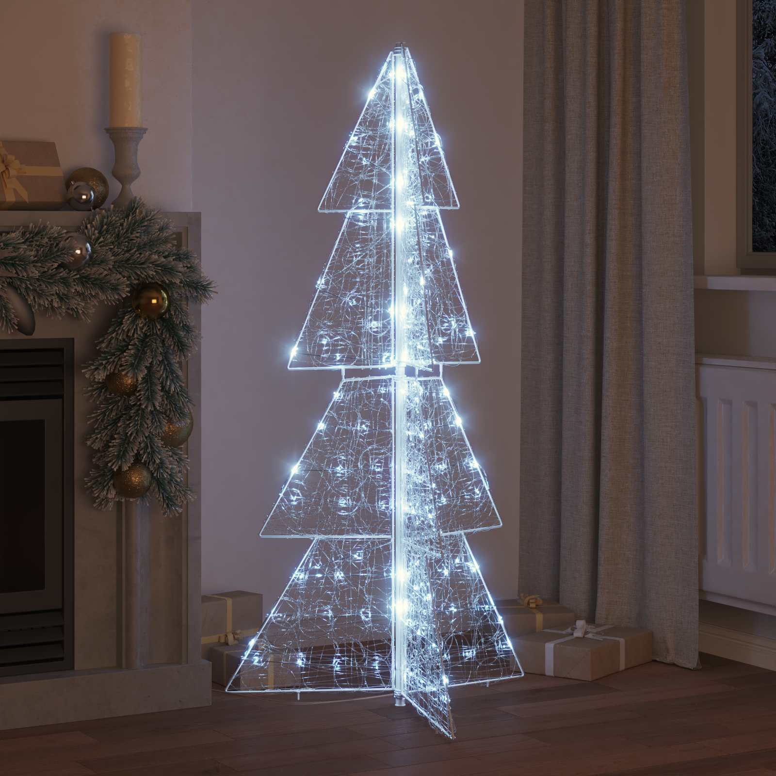 vidaXL Χριστουγεννιάτικο Δέντρο 160 LED Κρύο Λευκό 150 cm Ακρυλικό - Image 3
