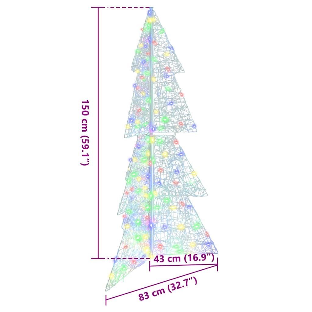 vidaXL Χριστουγεννιάτικο Δέντρο 160 LED Πολύχρωμο 150 cm Ακρυλικό - Image 10