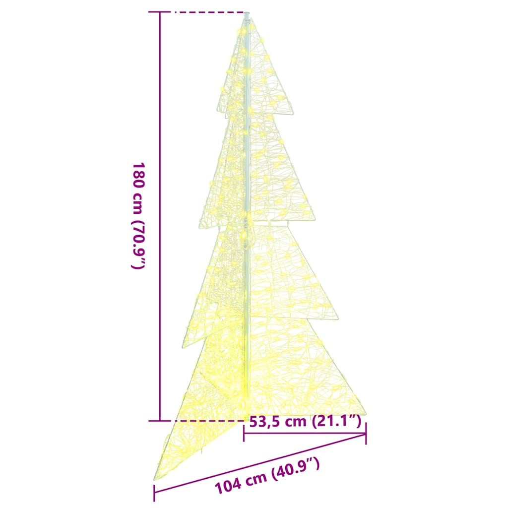 vidaXL Χριστουγεννιάτικο Δέντρο 240 LED Θερμό λευκό 180 cm Ακρυλικό - Image 10