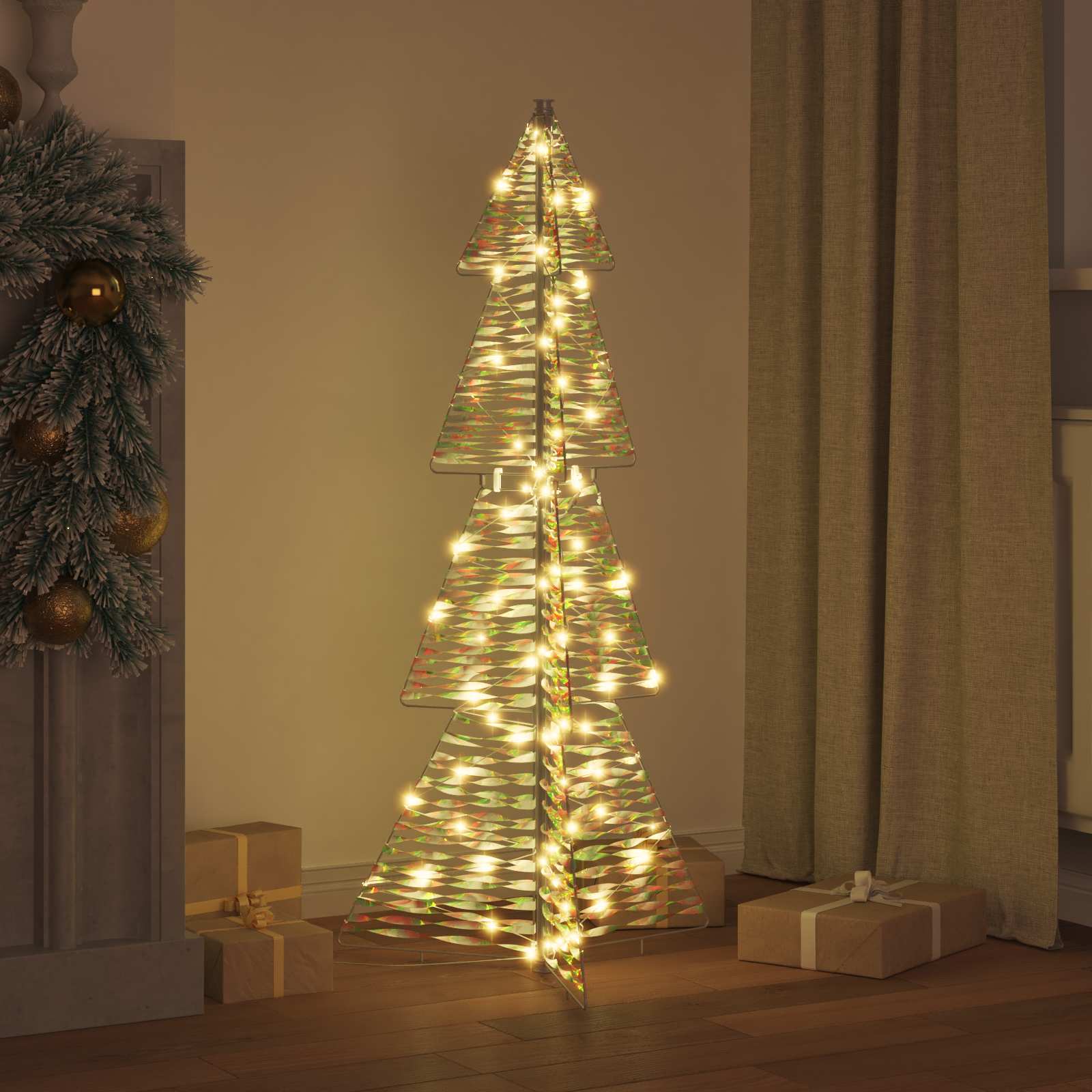 vidaXL Χριστουγεννιάτικο Δέντρο 100 LED Θερμό λευκό 120 cm PET - Image 3