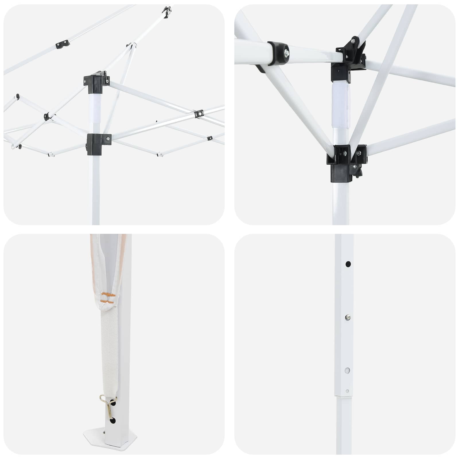 vidaXL Αυτοσχέδιο Μόρφωση 195 x 195 x 245 εκ. Μπεζ Ύφασμα Όξφορντ - Image 10