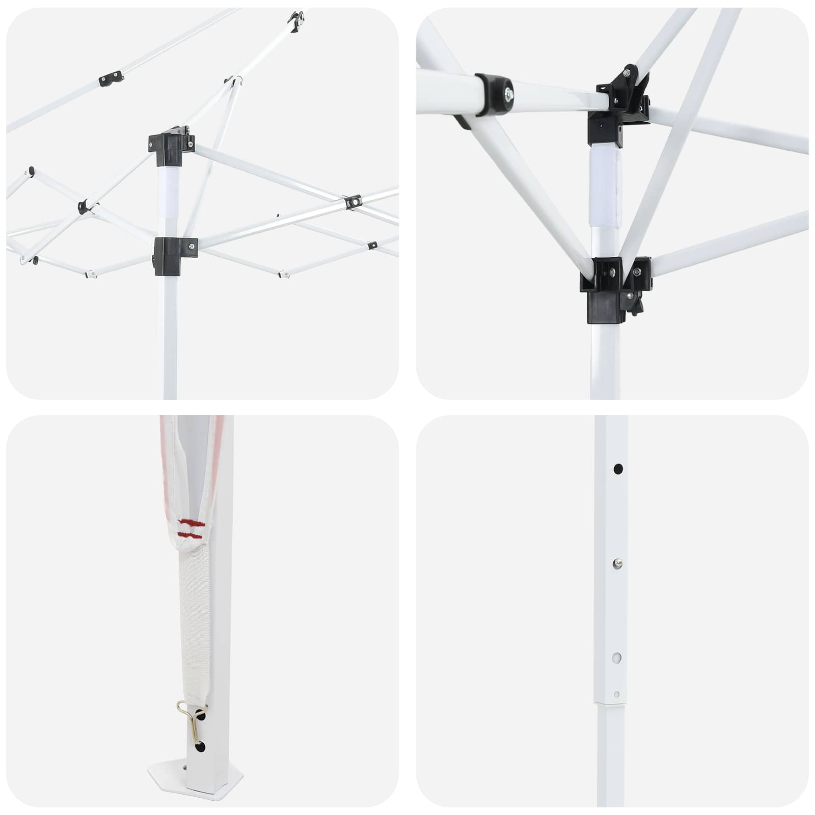 vidaXL Αυτοσχέδιο Μόρφωση 195 x 195 x 245 εκ. Μπορντό Ύφασμα Όξφορντ - Image 10