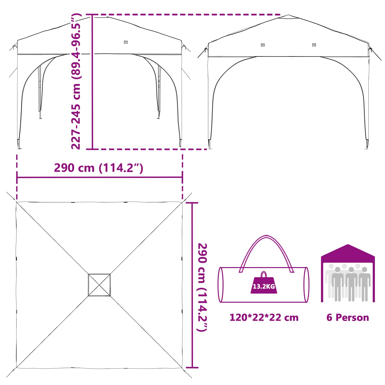 vidaXL Αυτοσχέδιο Μόρφωση 290 x 290 x 245 εκ Taupe - Image 16