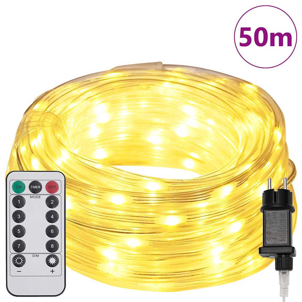 vidaXL Φωτιστικό Συρματόσχοινο με 1200 LED Θερμό λευκό 50 m PVC - Image 3