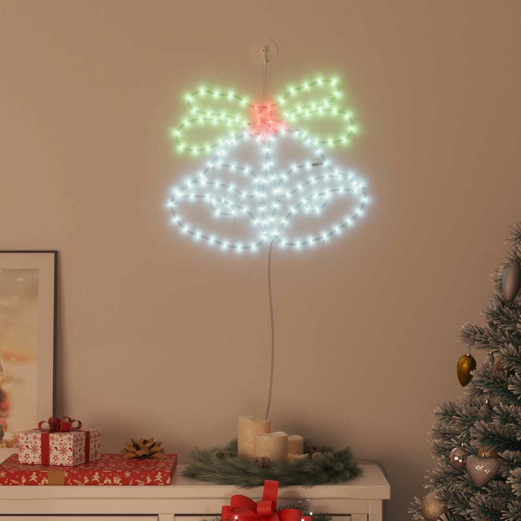 vidaXL Χριστουγεννιάτικο Κουδούνι 144 LED Πολύχρωμο 57 x 47,5 εκ PVC - Image 3