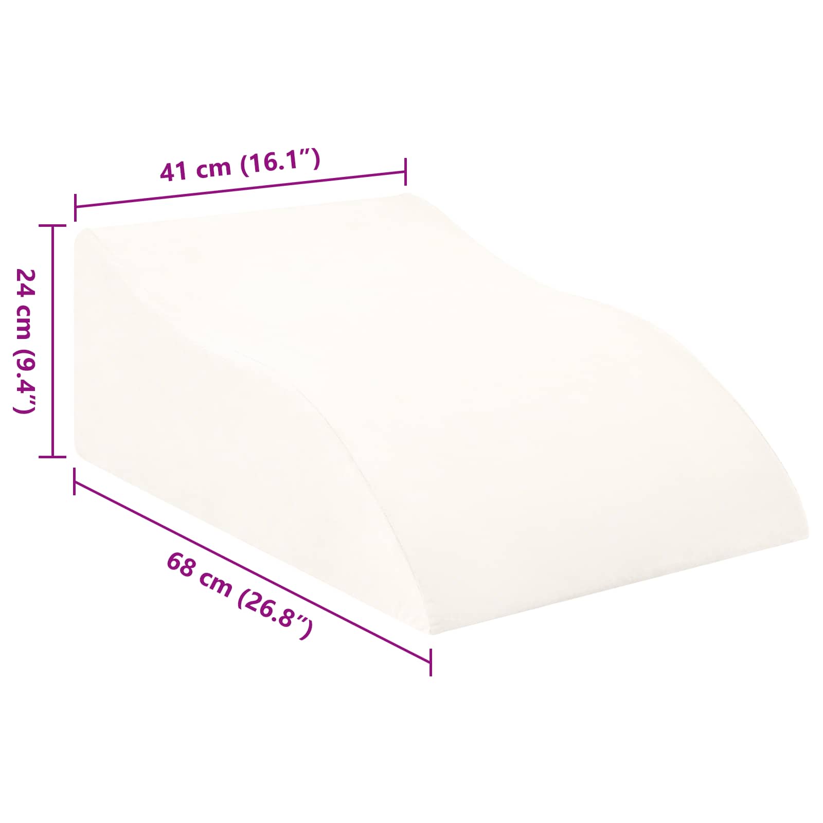 vidaXL Μαξιλάρι Ποδιών 68 x 41 x 24 εκ PU Αφρός Λευκό - Image 9