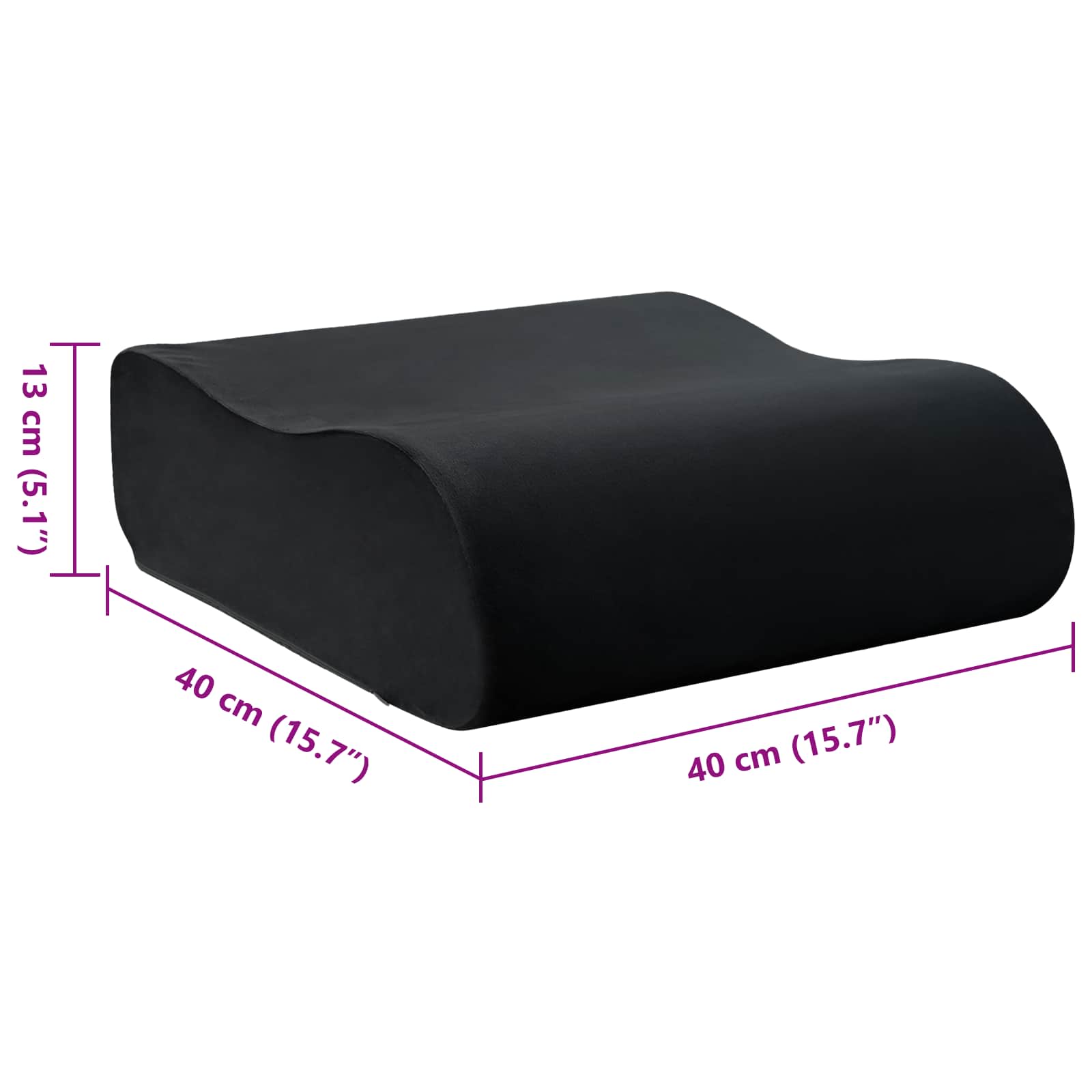 vidaXL Μαξιλάρια Καθίσματος Μονόχρωμο Μαύρο 40 x 40 x 13 cm PU Αφρός - Image 10