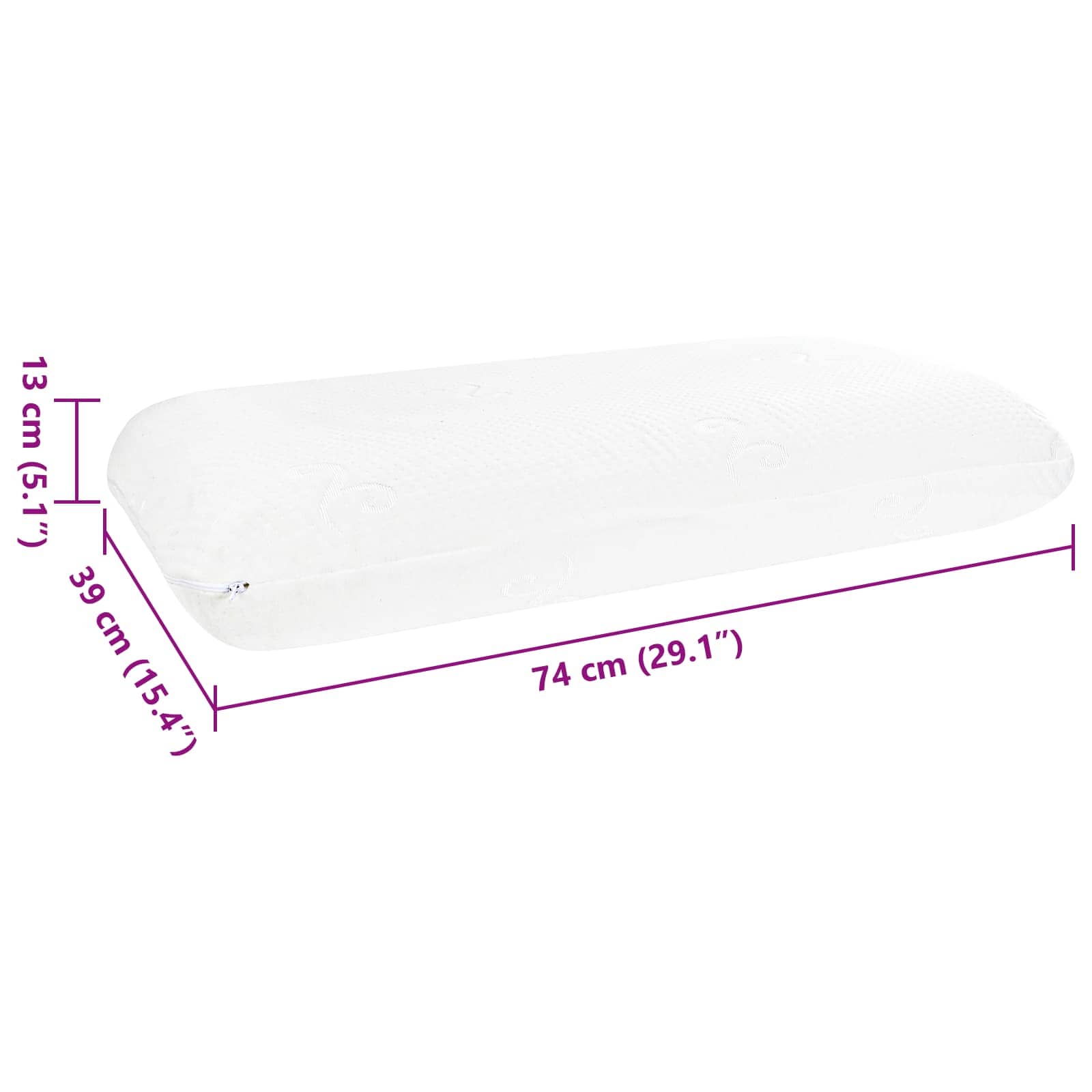 vidaXL Μαξιλάρι Ύπνου 74 x 39 x 13 εκ. Μεσαίο Τζελ Μνήμης Φόρμα Λευκό - Image 10