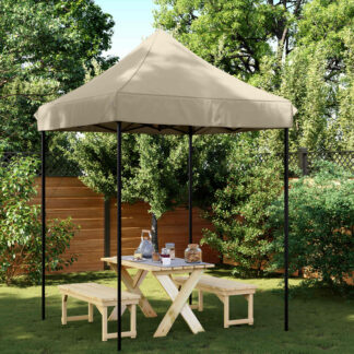 vidaXL Σκηνή Πάρτυ 200 x 200 x 306 εκ. Taupe Ύφασμα Όξφορντ