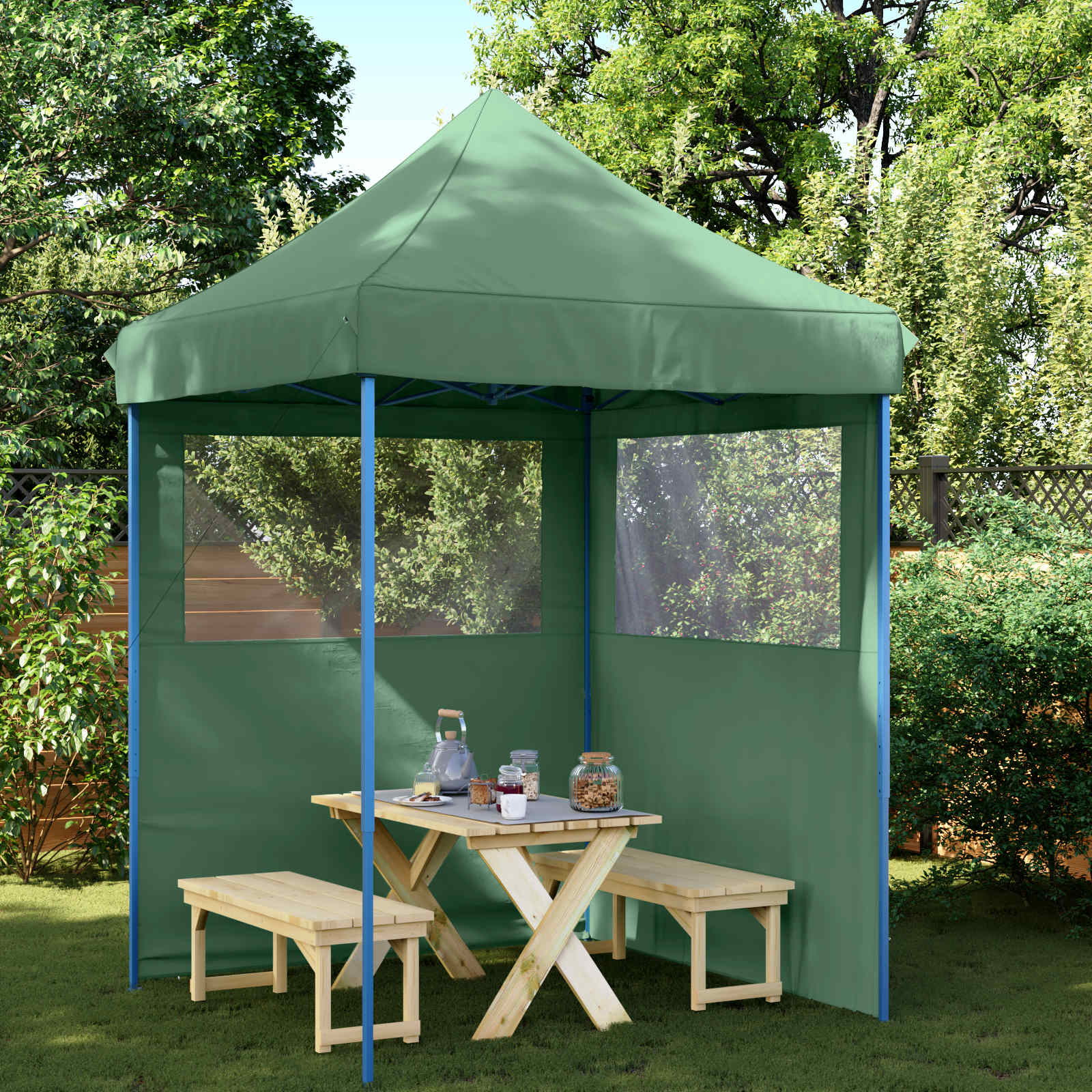 vidaXL Σκηνή Πάρτυ 200 x 200 x 306 εκ. Πράσινο Ύφασμα Όξφορντ