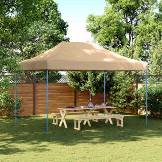 vidaXL Σκηνή Πάρτυ 279 x 410 x 315 εκ. Μπεζ Ύφασμα Όξφορντ