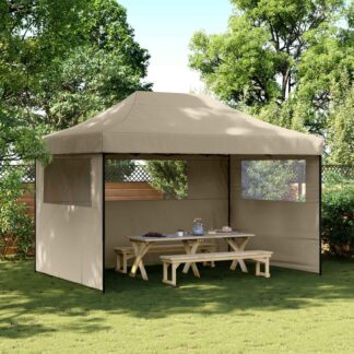 vidaXL Σκηνή Πάρτυ 279 x 410 x 315 εκ. Taupe Ύφασμα Όξφορντ