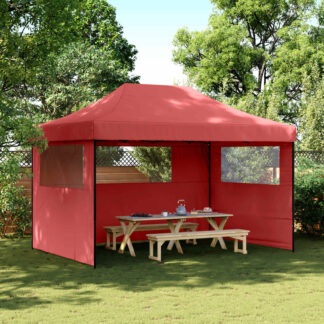 vidaXL Σκηνή Πάρτυ 279 x 410 x 315 εκ. Μπορντό Ύφασμα Όξφορντ