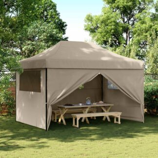 vidaXL Σκηνή Πάρτυ 279 x 410 x 315 εκ. Taupe Ύφασμα Όξφορντ