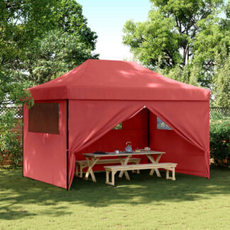 vidaXL Σκηνή Πάρτυ 279 x 410 x 315 εκ. Μπορντό Ύφασμα Όξφορντ