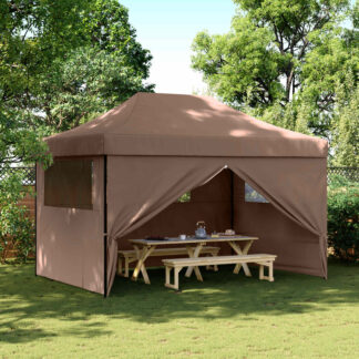 vidaXL Σκηνή Πάρτυ 279 x 410 x 315 εκ. Καφέ Ύφασμα Όξφορντ