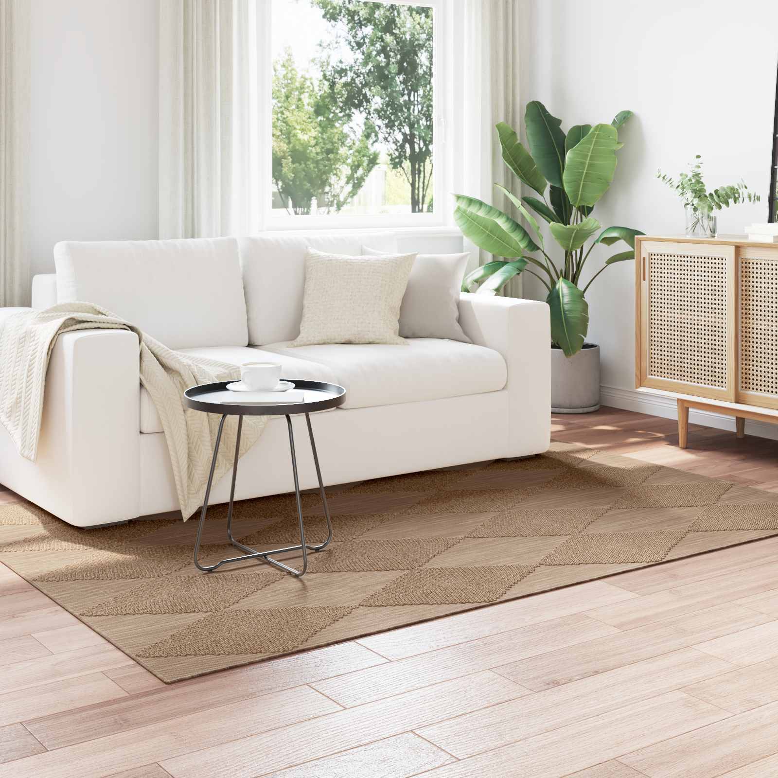 vidaXL Χαλί για εσωτερικούς και εξωτερικούς χώρους AGIRA Φυσικό