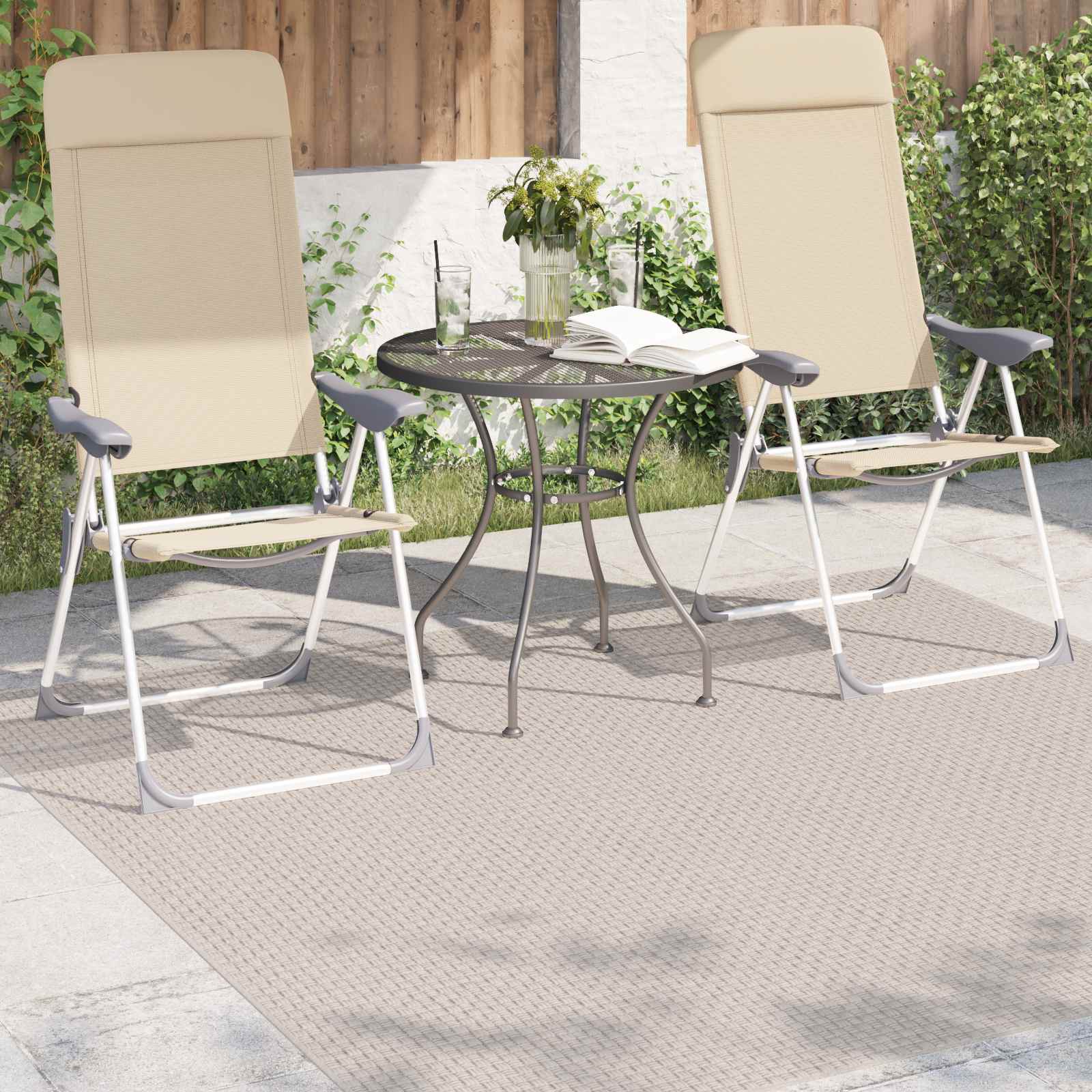 vidaXL Χαλιά χώρου τετράγωνο FARO Κρεμ 120 x 120 cm Πολυεστέρας - Image 3